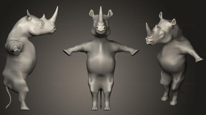 Figurines heroes, monsters and demons (Rhino Salsa, STKM_1103) 3D models for cnc